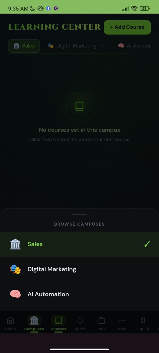 High Society learning center / courses